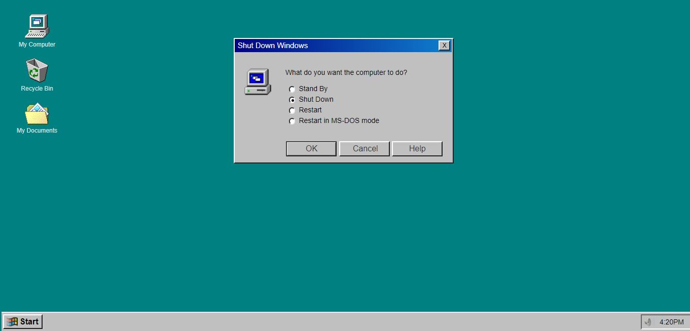 windows 98 using css image